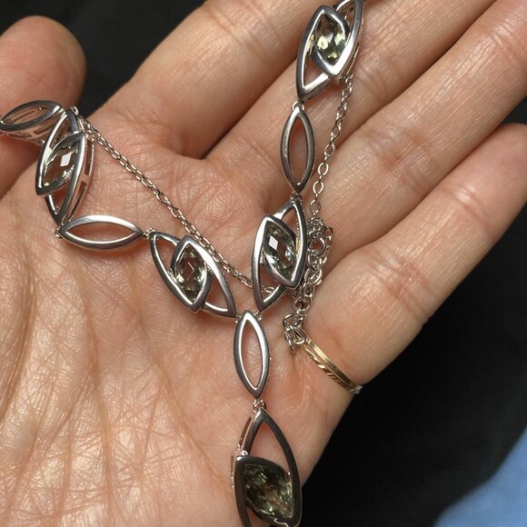 $999 genuine Emerald Necklace 15 CT C Max NYC Solid Sterling Silver  18" - Picture 7 of 14